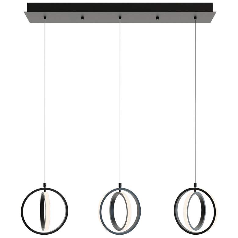 Image 1 Lock 36" 3 Light Linear Black LED Pendant