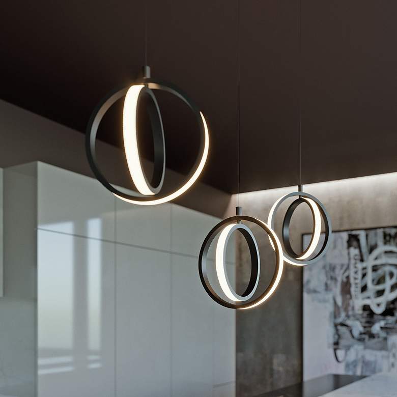 Image 1 Lock 36" 3 Light Linear Black LED Pendant