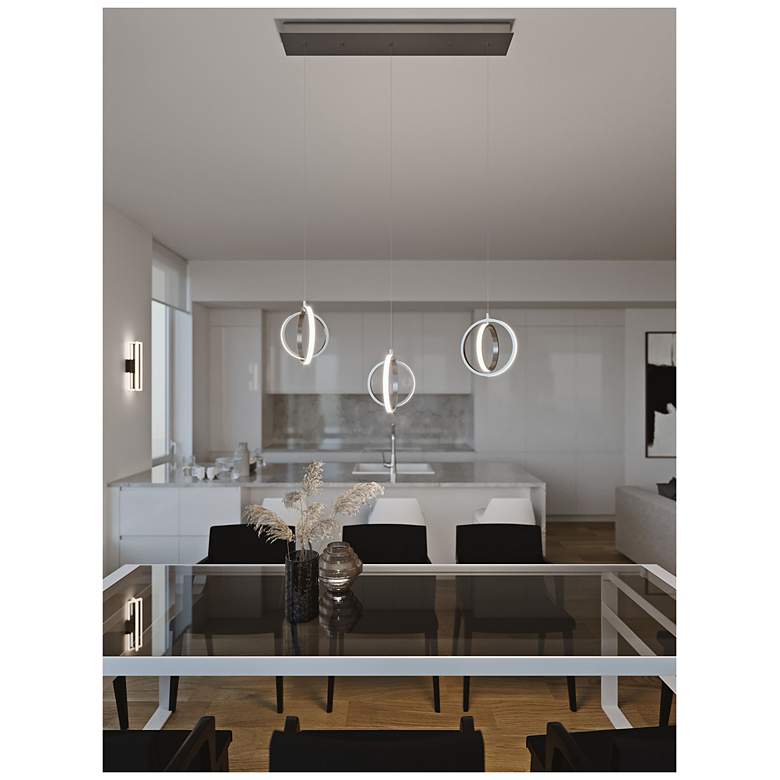 Image 3 Lock 36" 3 Light Linear Black LED Pendant more views