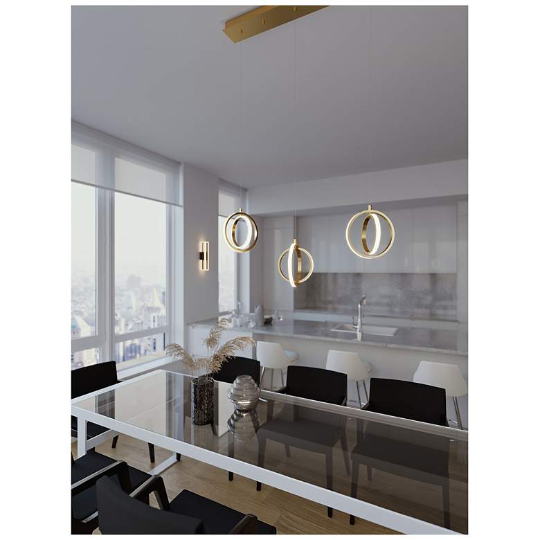 Image 4 Lock 36" 3 Light Linear Black LED Pendant more views