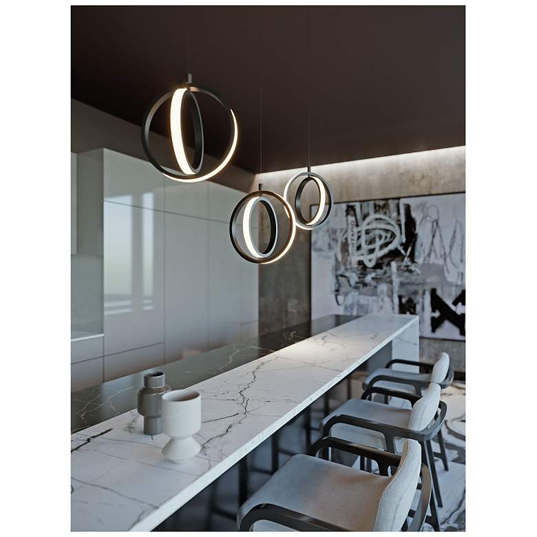 Image 5 Lock 36" 3 Light Linear Black LED Pendant more views