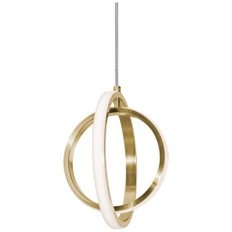Image 1 Lock 9" LED Pendant Light - Satin Brass