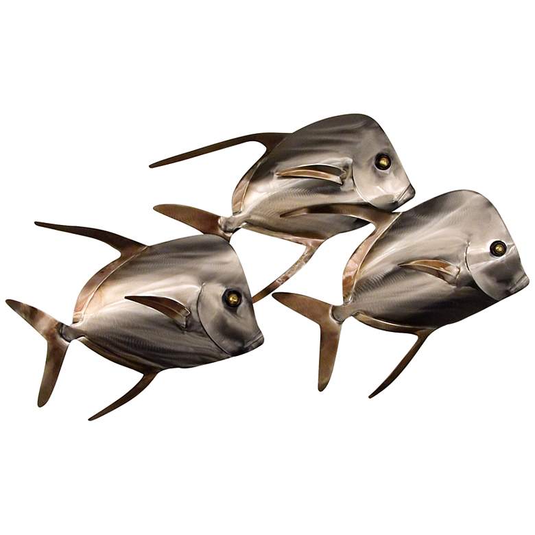 Image 1 Lockdown Fish School of Three 22 1/4 inch Wide Wall Art