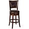 Lockefield 30" Dark Brown Faux Leather Swivel Barstool