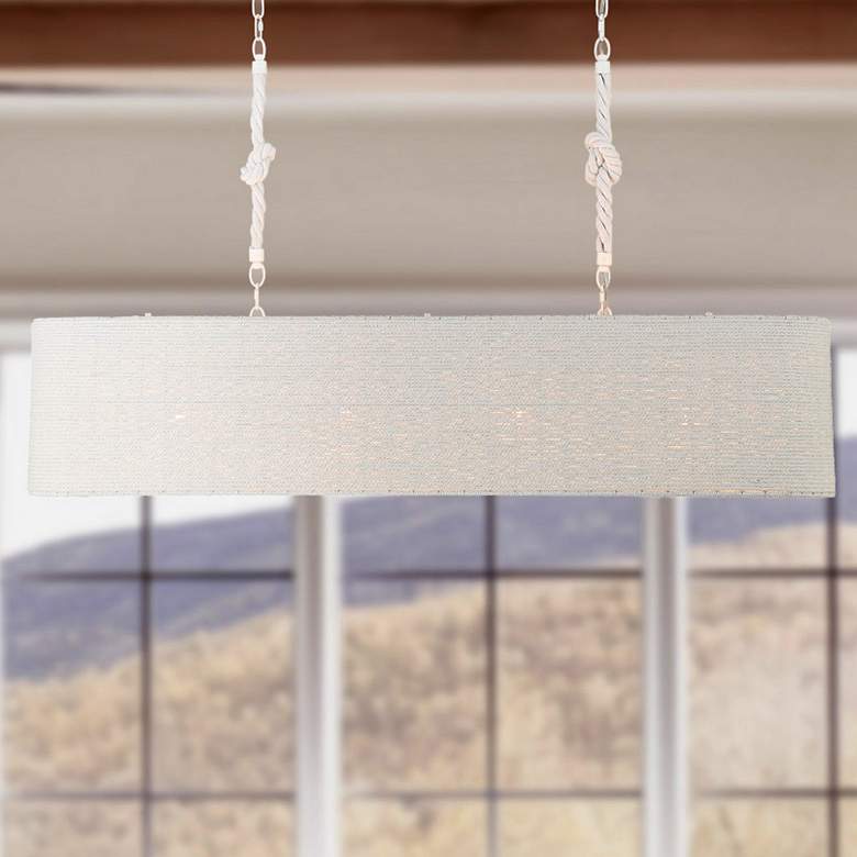 Image 1 Lodelle 48" Wide Matte White Island Pendant