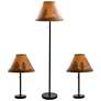 1_Lodge Black 3-Piece Floor and Table Lamp Set