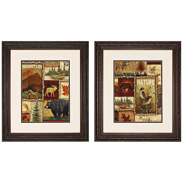 Image 1 Lodge Collage 2-Piece 23 inch High Framed Wall Art Set