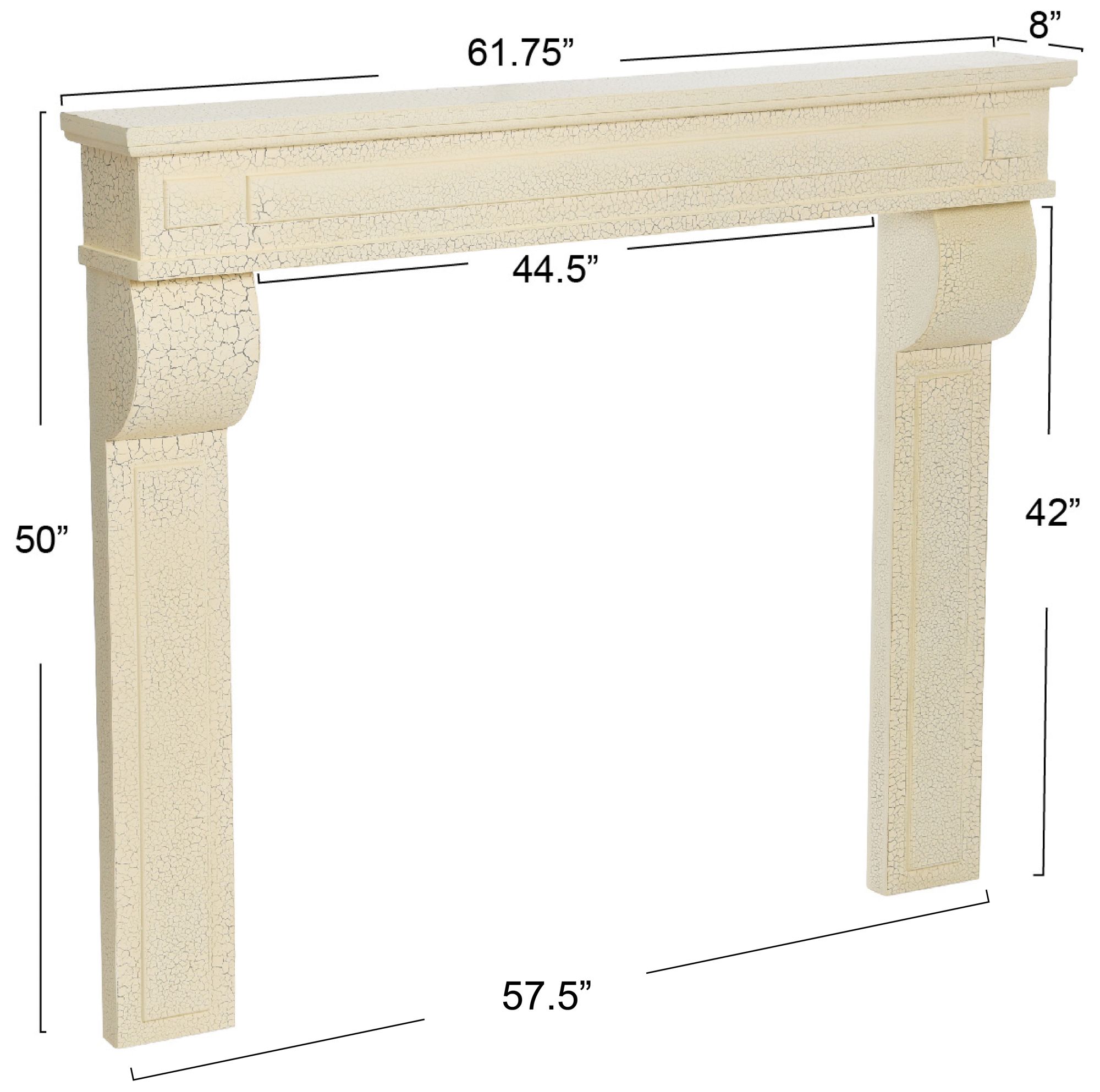 Image 3 Lodge Decorative Fireplace Mantel, Distressed Cream more views