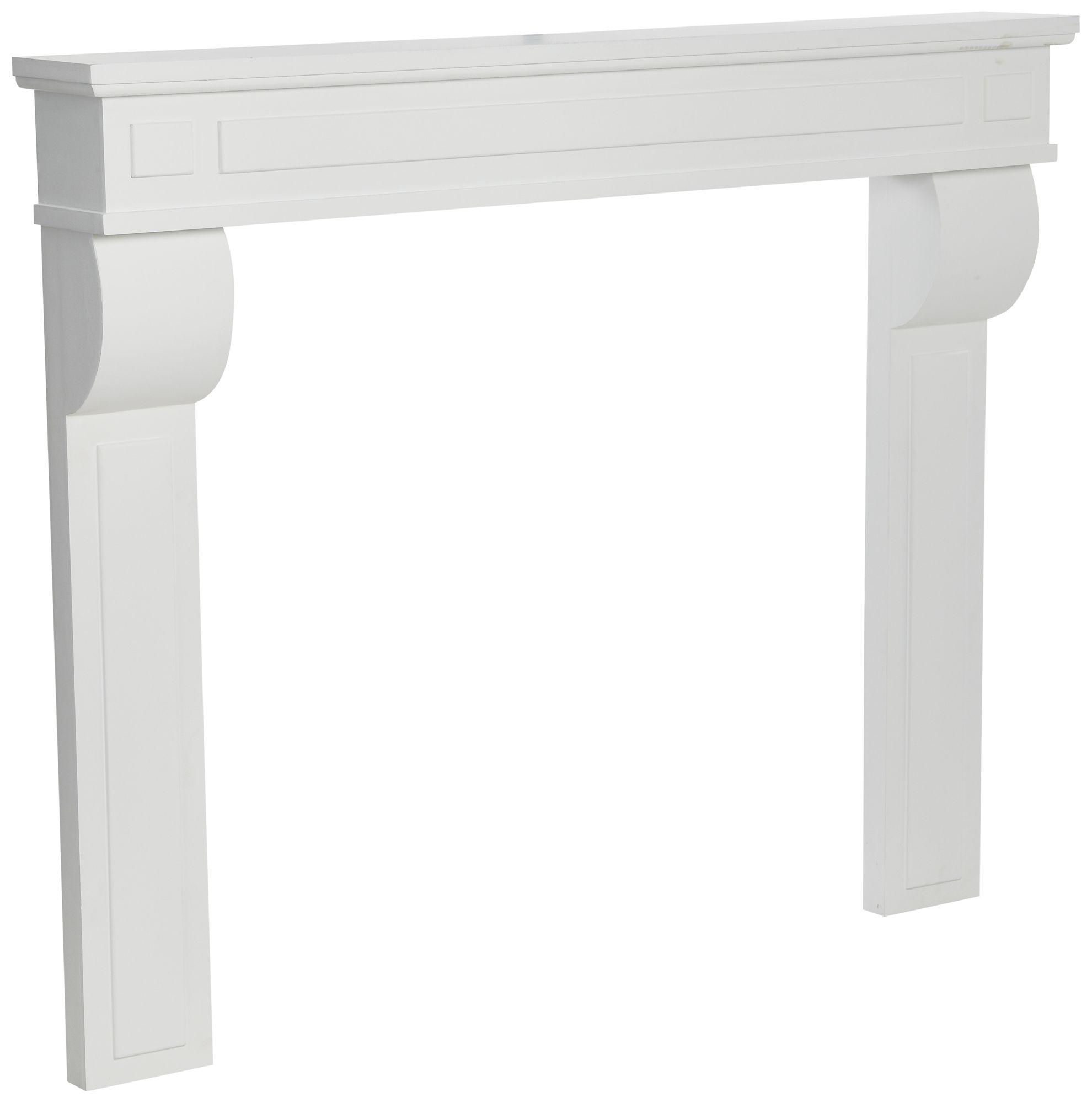 Image 2 Lodge Decorative Fireplace Mantel, Flat Paintable White