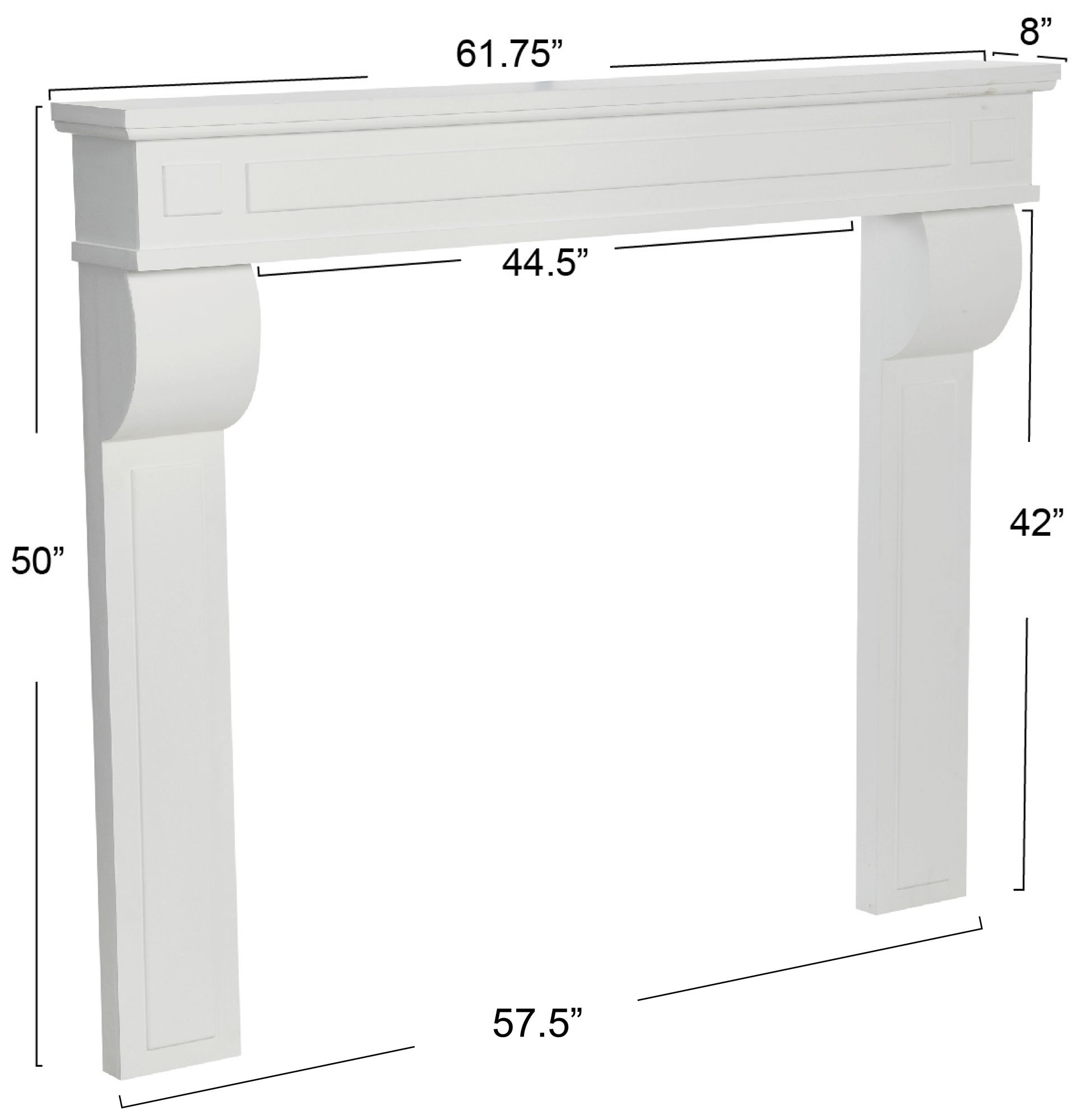 Image 5 Lodge Decorative Fireplace Mantel, Flat Paintable White more views