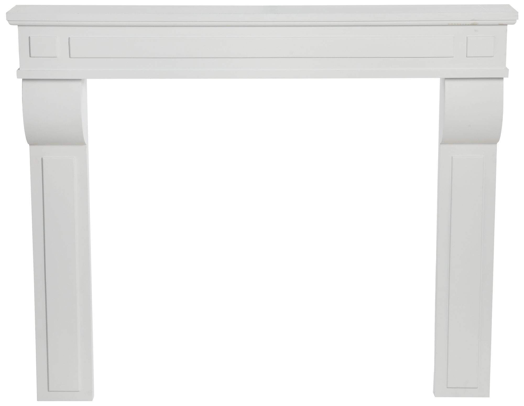 Lodge Decorative Fireplace Mantel, Flat Paintable White