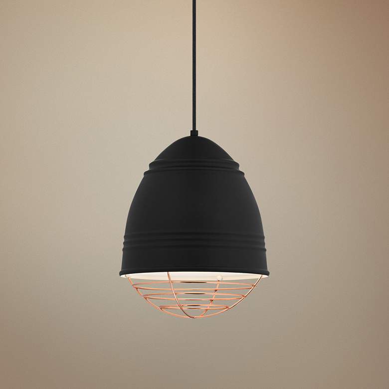 Image 1 Loft 11 3/4" Wide Rubberized Black LED Mini Pendant