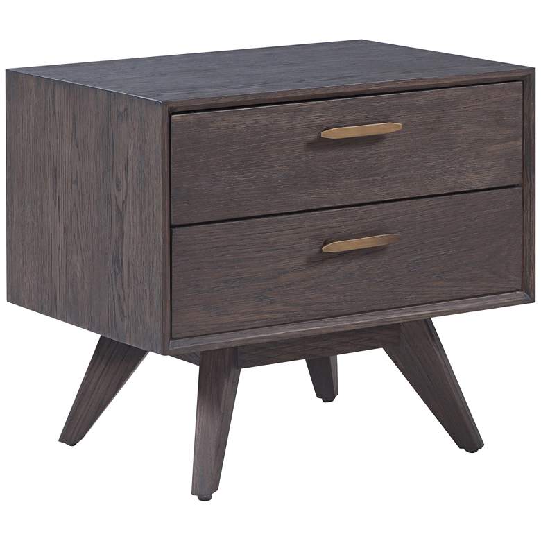 Image 2 Loft 23 1/2 inch Wide Washed Gray 2-Drawer Wooden Nightstand