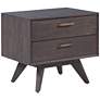 Loft 23 1/2" Wide Washed Gray 2-Drawer Wooden Nightstand