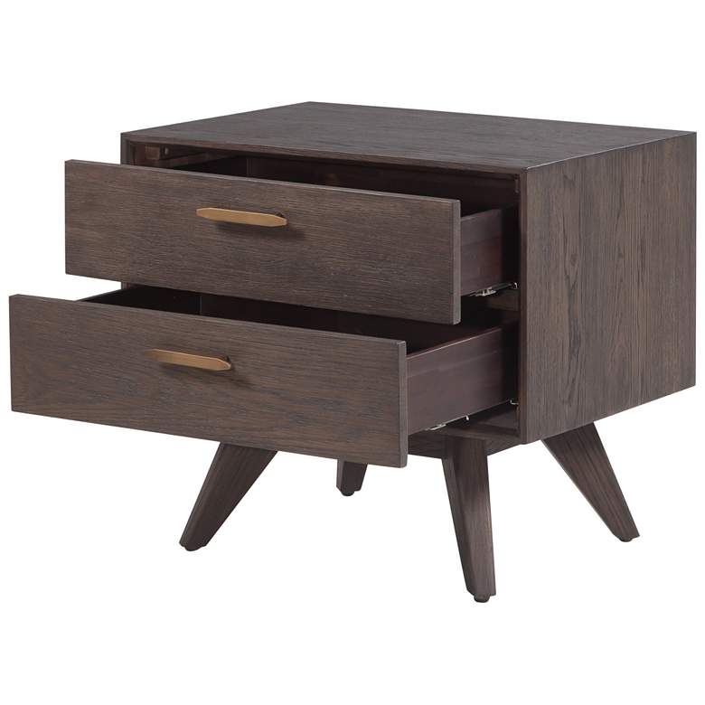 Image 3 Loft 23 1/2 inch Wide Washed Gray 2-Drawer Wooden Nightstand more views
