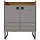 Loft 31 1/2" Wide Glossy Gray 3-Shelf Wood Buffet Stand