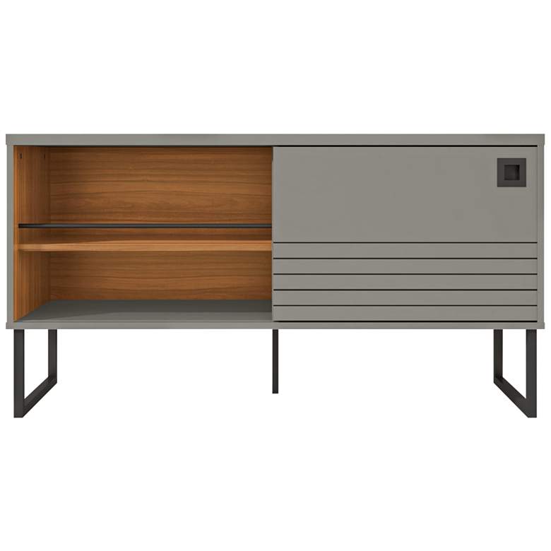 Image 1 Loft 47 1/4 inchW Glossy Gray Wood TV Stand with Sliding Door