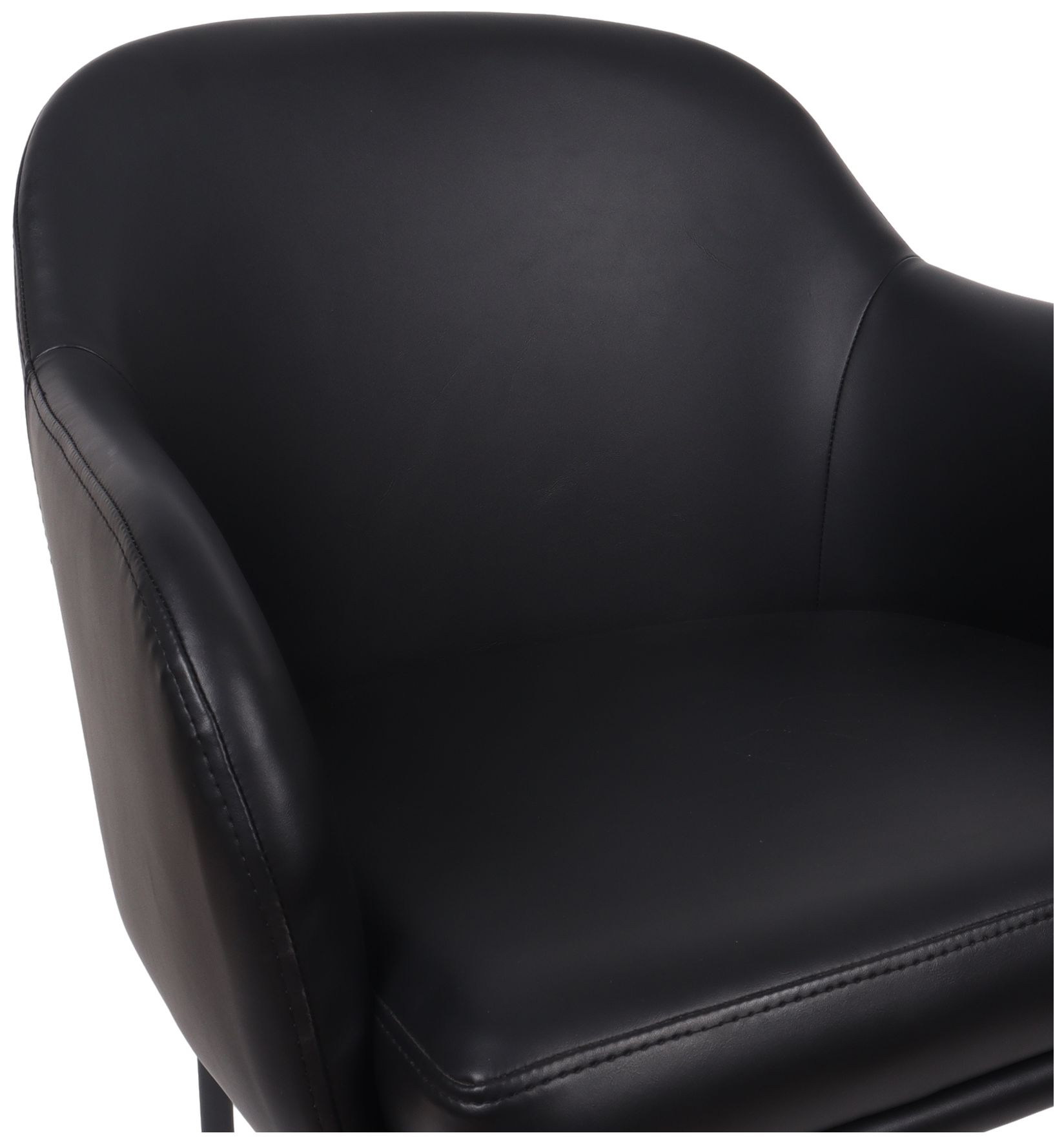 Image 7 Loft Contemporary Vegan Leather Metal Armchair in Black - Set of 2 more views