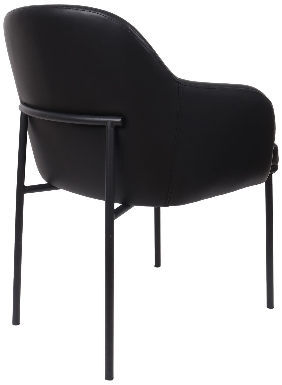 Loft Contemporary Vegan Leather Metal Armchair in Black - Set of 2
