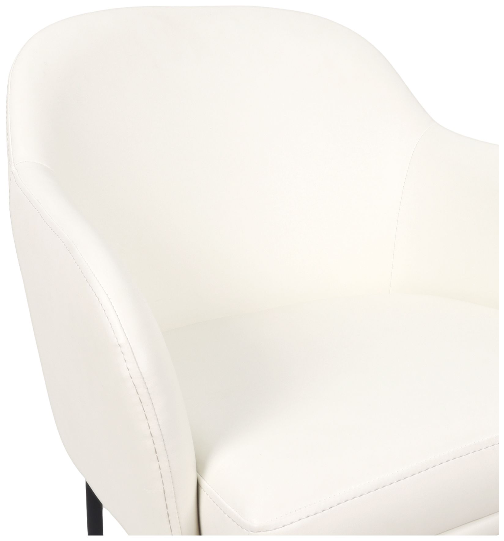 Image 7 Loft Contemporary Vegan Leather Metal Armchair in Ivory - Set of 2 more views