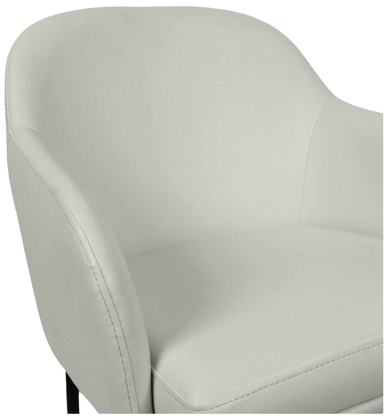 Image 7 Loft Contemporary Vegan Leather Metal Armchair in Stone Gray - Set of 2 more views