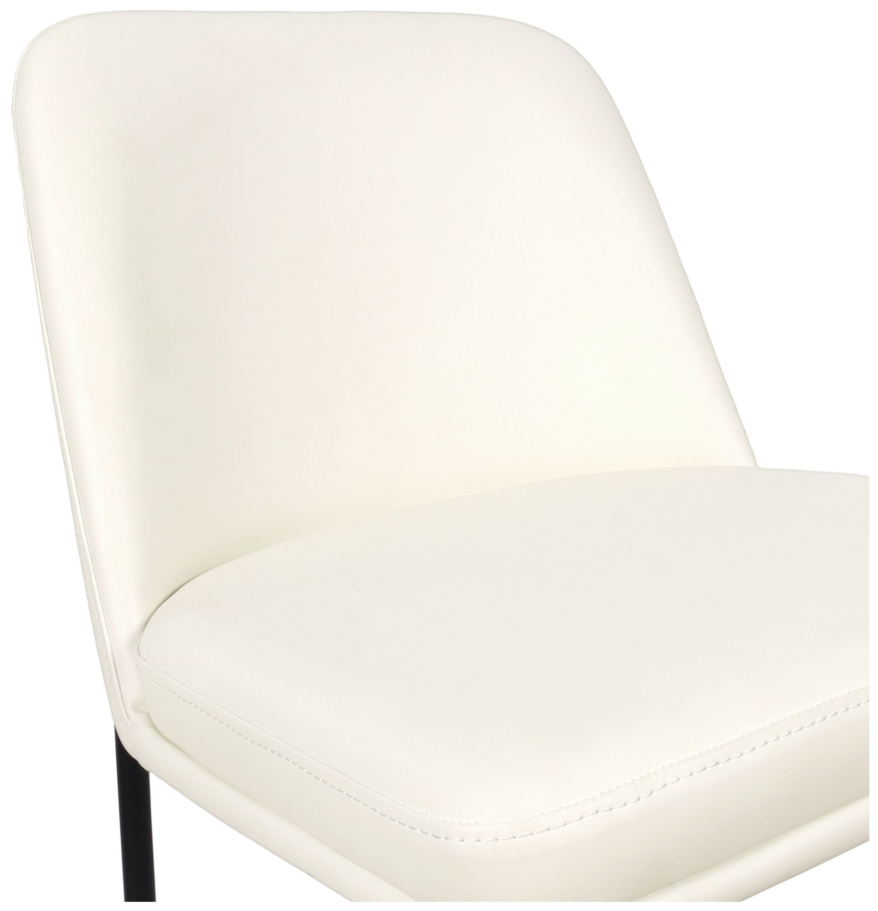 Image 6 Loft Contemporary Vegan Leather Metal Counter Stool in Ivory - Set of 2 more views