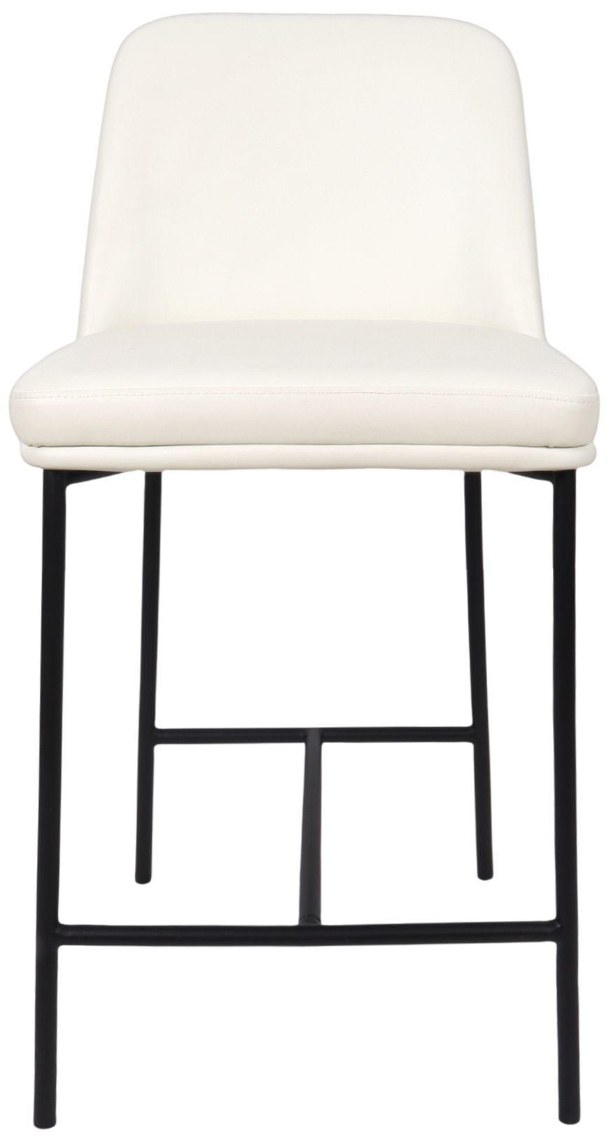 Image 7 Loft Contemporary Vegan Leather Metal Counter Stool in Ivory - Set of 2 more views