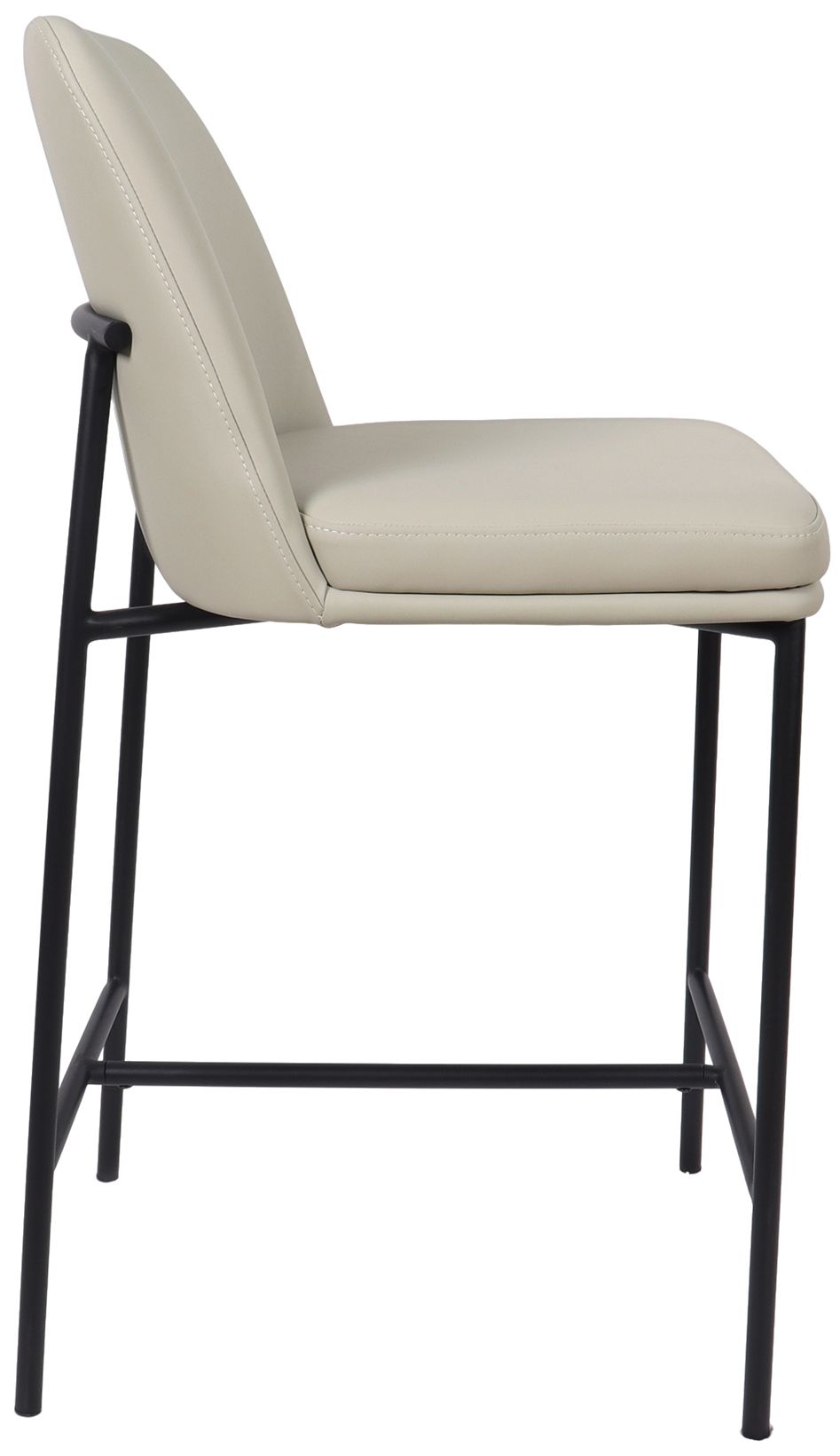 Loft Contemporary Vegan Leather Metal Counter Stool in Stone Gray Set of 2