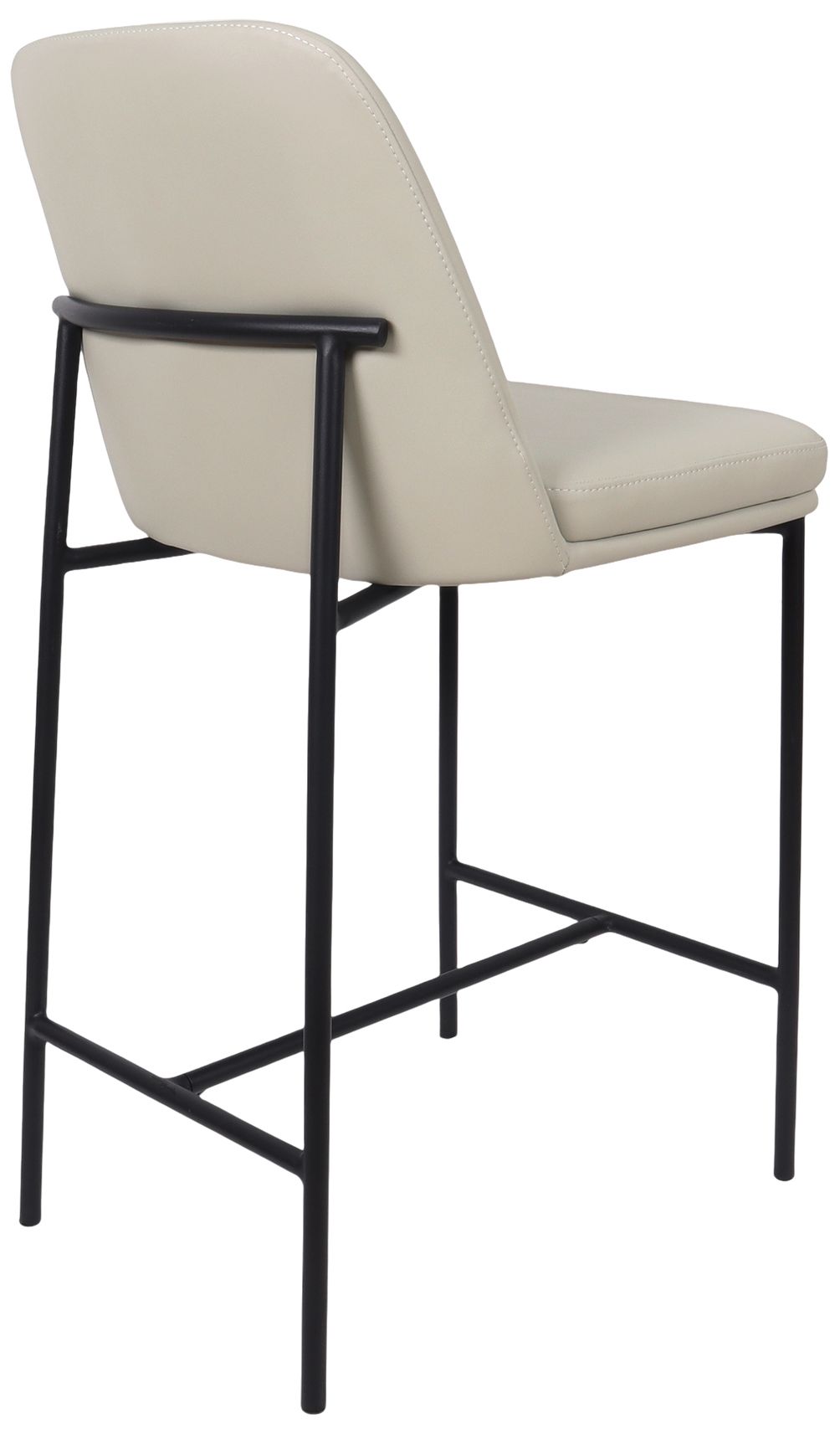 Loft Contemporary Vegan Leather Metal Counter Stool in Stone Gray Set of 2