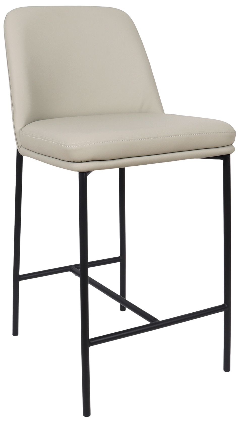 Loft Contemporary Vegan Leather Metal Counter Stool in Stone Gray Set of 2