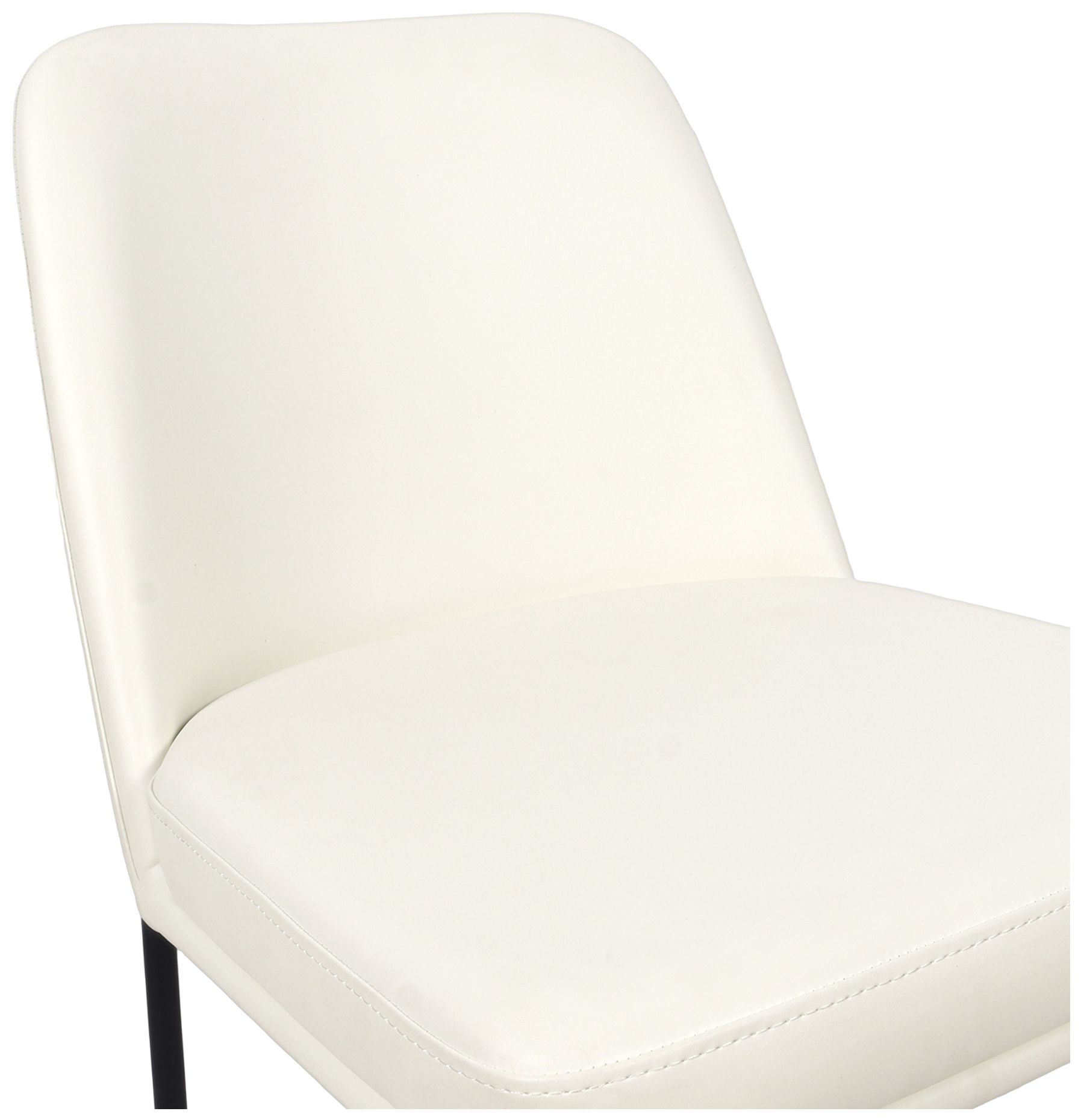 Image 6 Loft Contemporary Vegan Leather Metal Side Chair in Ivory - Set of 2 more views