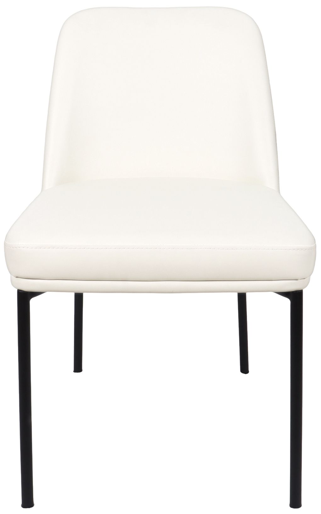 Image 7 Loft Contemporary Vegan Leather Metal Side Chair in Ivory - Set of 2 more views