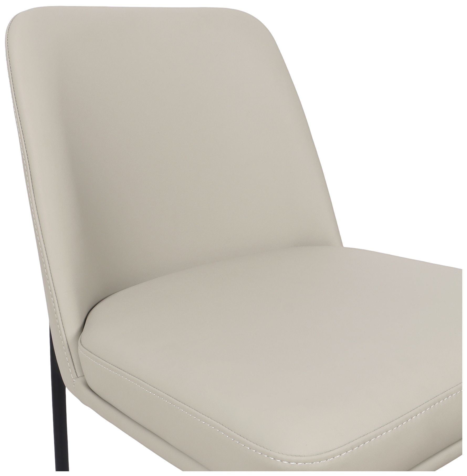 Image 6 Loft Contemporary Vegan Leather Metal Side Chair in Stone Gray - Set of 2 more views