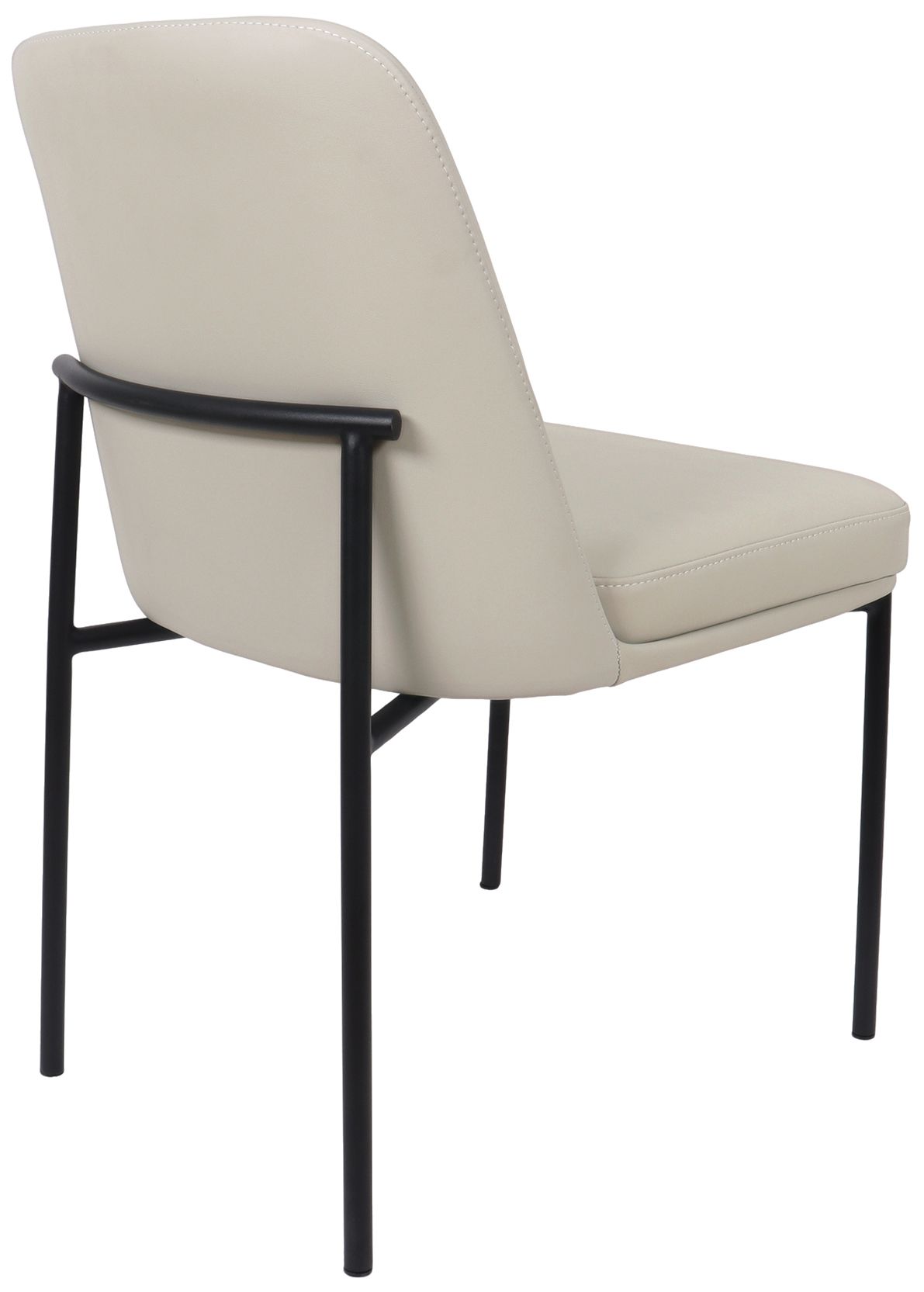 Loft Contemporary Vegan Leather Metal Side Chair in Stone Gray - Set of 2