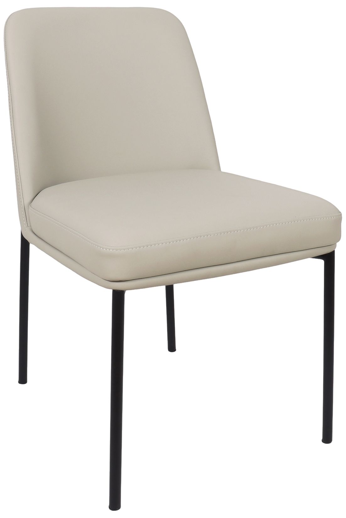 Loft Contemporary Vegan Leather Metal Side Chair in Stone Gray - Set of 2