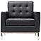 Loft Modern Tufted Black Leather Armchair
