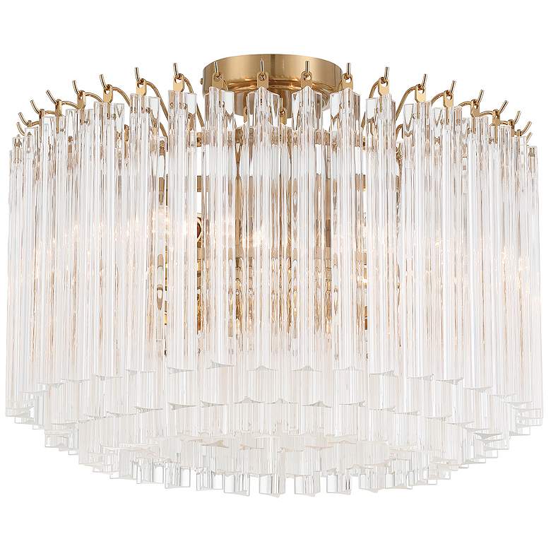 Image 2 Lofton 5 Light Aged Brass Semi Flush Mount
