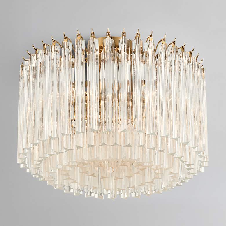 Image 1 Lofton 5 Light Aged Brass Semi Flush Mount