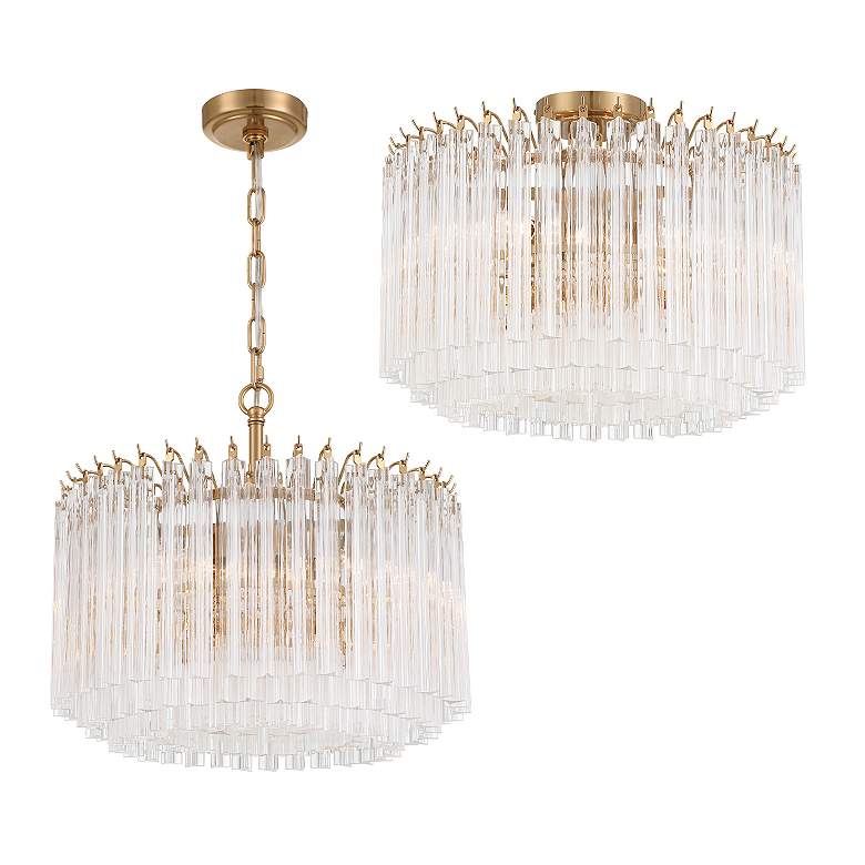 Image 7 Lofton 5 Light Aged Brass Semi Flush Mount more views