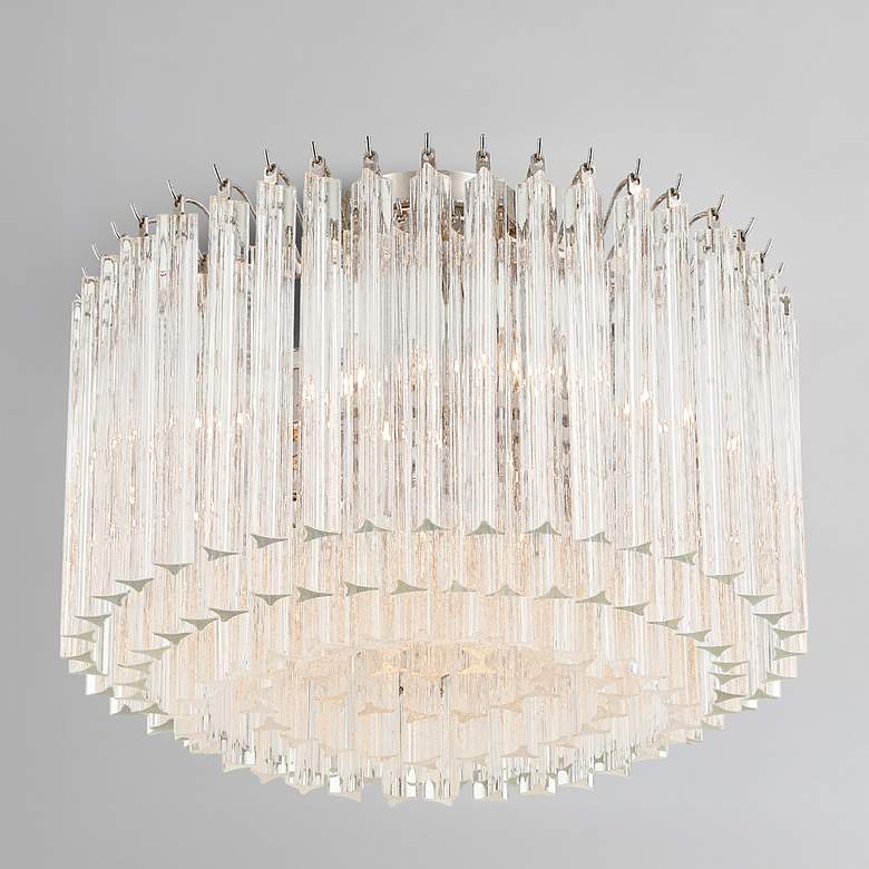 Image 1 Lofton 5 Light Polished Nickel Semi Flush Mount