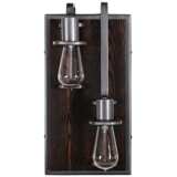 Lofty 16&quot; High Faux Zebrawood 2-Light Left Sided Wall Sconce