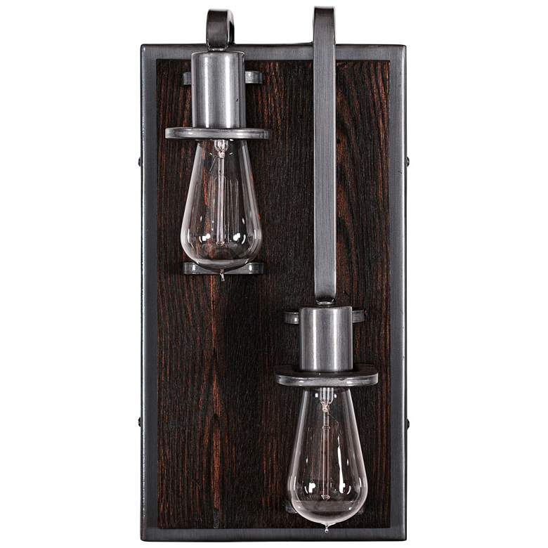 Image 1 Lofty 16 inch High Faux Zebrawood 2-Light Right Sided Wall Sconce