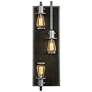 Lofty 25 1/2" High Steel and Faux Zebrawood 3-Light Wall Sconce