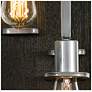 Thumbnail3 of Lofty 25 1/2" High Steel and Faux Zebrawood 3-Light Wall Sconce more views