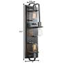 Thumbnail4 of Lofty 25 1/2" High Steel and Faux Zebrawood 3-Light Wall Sconce more views