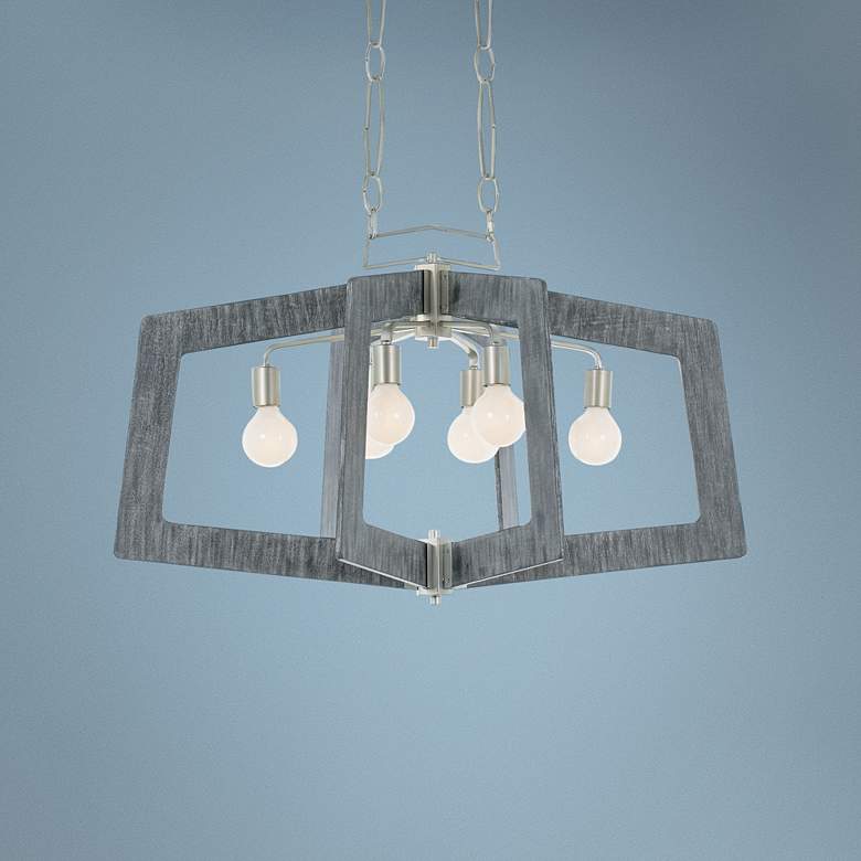 Image 1 Lofty 36 inch Wide Silverado Gray Kitchen Island Light Pendant