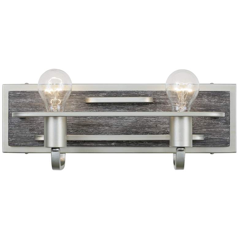 Image 1 Lofty 6 inch High 2-Light Silverado with Gray Wood Wall Sconce