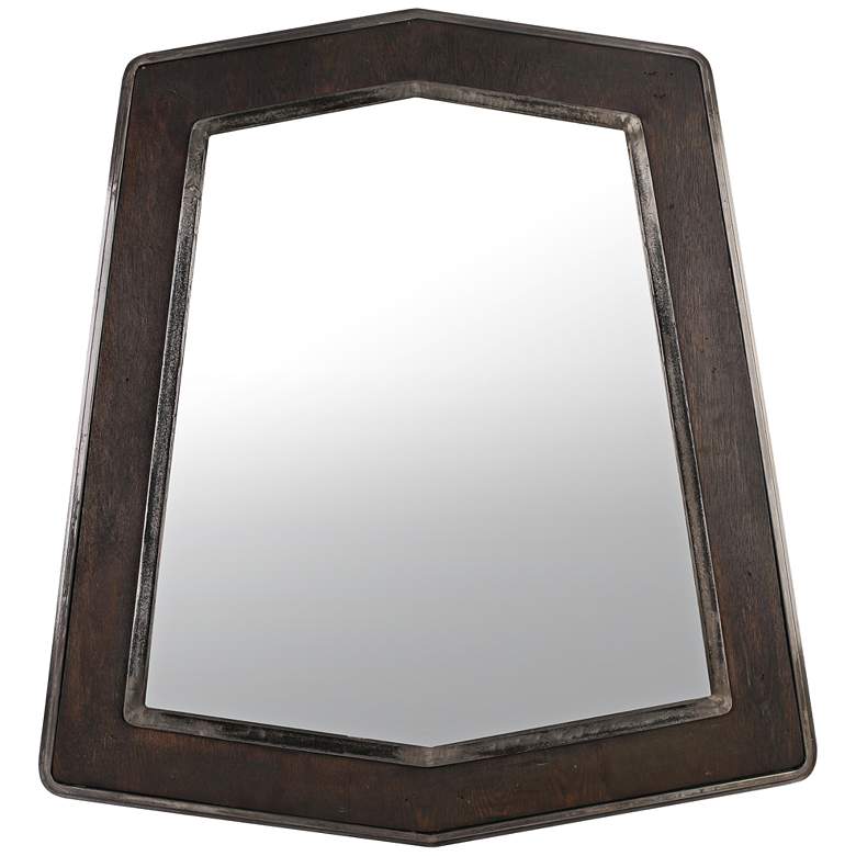 Image 1 Lofty Faux Zebrawood and Steel 29 1/2 inch x 32 inch Mirror