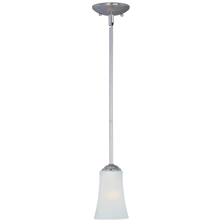 Image 1 Logan 1 Light 4.5" Wide Satin Nickel Pendant Light