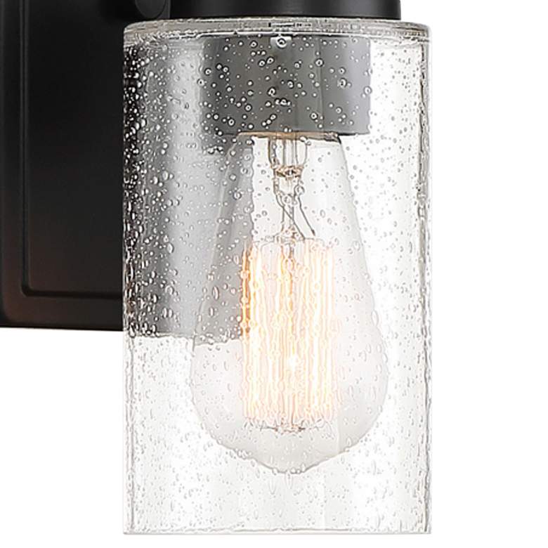 Image 2 Logan 10" High Matte Black Metal Wall Sconce more views